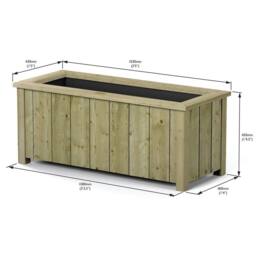Rowlinsons Heritage Medium Planter - L42 x W103 x H43 cm - Natural Timber Finish - thumbnail 9
