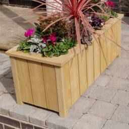 Rowlinsons Heritage Medium Planter - L42 x W103 x H43 cm - Natural Timber Finish - thumbnail 3