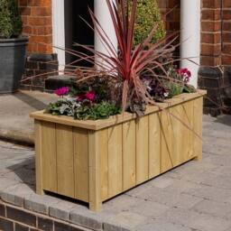 Rowlinsons Heritage Medium Planter - L42 x W103 x H43 cm - Natural Timber Finish - thumbnail 2