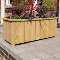 Rowlinsons Heritage Medium Planter - L42 x W103 x H43 cm - Natural Timber Finish - thumbnail 4