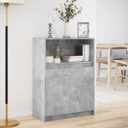 Berkfield Home Sideboard with LED Concrete Grey 72x34x100 cm Engineered Wood - Size: 72 x 34 x 100 cm - thumbnail 4