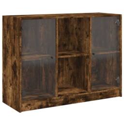 Berkfield Home Sideboard Smoked Oak 102x37x75.5 cm Engineered Wood in Brown - thumbnail 2