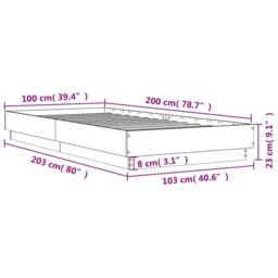 Berkfield Home Bed Frame without Mattress Sonoma Oak 100x200 cm Engineered Wood in Light Tan - thumbnail 9