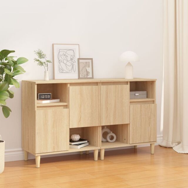 Berkfield Home Sideboards 2 pcs Sonoma Oak 60x35x70 cm Engineered Wood in Brown - Size: 60 x 35 x 70 cm - image 1