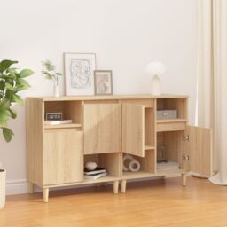 Berkfield Home Sideboards 2 pcs Sonoma Oak 60x35x70 cm Engineered Wood in Brown - Size: 60 x 35 x 70 cm - thumbnail 3