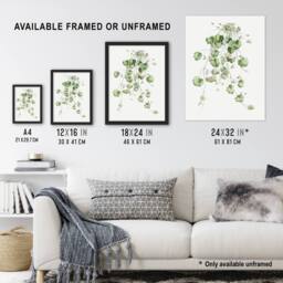 "Artery8 Kenilworth Ivy Botanical Redoute Vintage Framed Wall Art Print in White - Size: W12"" x H16""" - thumbnail 3