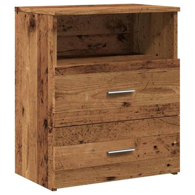 Berkfield Home Bedside Cabinet Old Wood 50x32x60cm Engineered Wood in Brown - Size: 50 x 32 x 60 cm - image 1