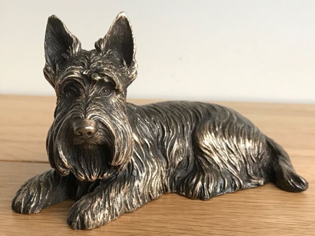 Animal Crackers Scottish Terrier Dog Figurine In Solid Cold Cast Bronze, Quality Dog Lover Home Decoration in Bronze - image 1