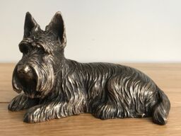 Animal Crackers Scottish Terrier Dog Figurine In Solid Cold Cast Bronze, Quality Dog Lover Home Decoration in Bronze - thumbnail 2