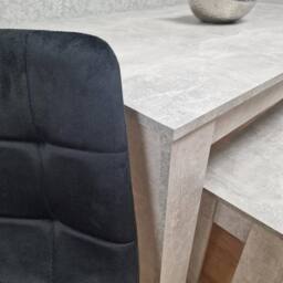 KOSY KOALA Dining Table with 2 Black Velvet Chairs & 2 Stone Grey Benches Modern Dining Room Furniture Set - thumbnail 6