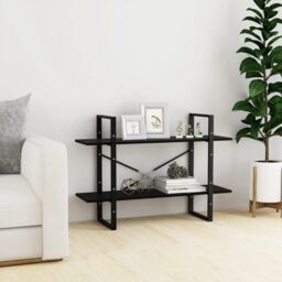 Berkfield Home 2-Tier Book Cabinet Black 100x30x70 cm Solid Pine Wood - Size: 100 x 30 x 70 cm - thumbnail 1