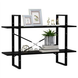 Berkfield Home 2-Tier Book Cabinet Black 100x30x70 cm Solid Pine Wood - Size: 100 x 30 x 70 cm - thumbnail 4