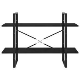 Berkfield Home 2-Tier Book Cabinet Black 100x30x70 cm Solid Pine Wood - Size: 100 x 30 x 70 cm - thumbnail 5
