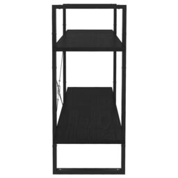 Berkfield Home 2-Tier Book Cabinet Black 100x30x70 cm Solid Pine Wood - Size: 100 x 30 x 70 cm - thumbnail 6