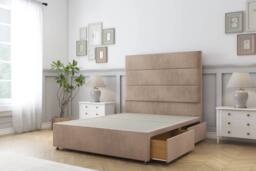 "Comfort Beds Rosa Naples Divan Set 2 Drawers-26"" Headboard in Light Brown - Size: King" - thumbnail 2