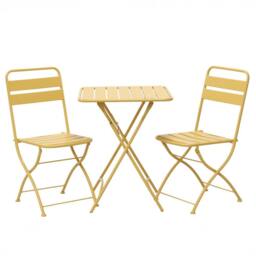 Artemis Home Colourways Vibrant Folding Patio or Balcony Set in Yellow - thumbnail 4