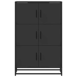 Berkfield Home Highboard Black 68x35x106.5 cm Engineered Wood & Metal - thumbnail 4