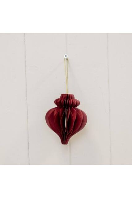 KDMD Set of 3 Claret Red Teardrop baubles in Dark Red - image 1