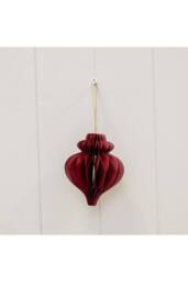 KDMD Set of 3 Claret Red Teardrop baubles in Dark Red - thumbnail 1