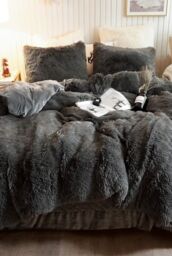 Ezysleep Grey Faux Fur Duvet Cover Set - Size: King - thumbnail 1