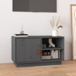 Berkfield Home TV Cabinet Grey 70x34x40 cm Solid Wood Pine - Size: 70 x 34 x 40 cm