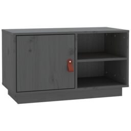 Berkfield Home TV Cabinet Grey 70x34x40 cm Solid Wood Pine - Size: 70 x 34 x 40 cm - thumbnail 2