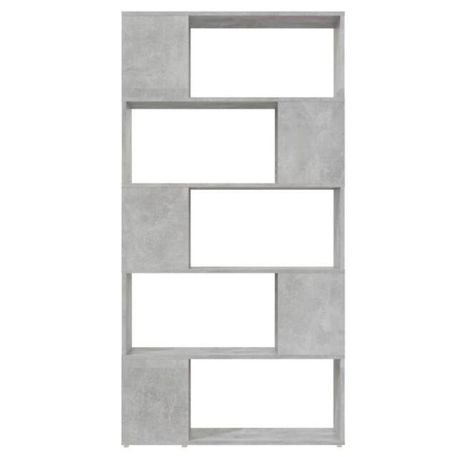 Berkfield Home Classic Book Cabinet Room Divider Concrete Grey 80x24x155 cm Engi - Size: 80 x 24 x 155 cm - image 1