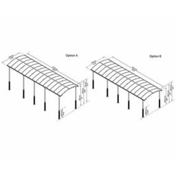 Palram Alpine 10600 RV Carport Kit - L1077 x W352 x H307 - Grey - thumbnail 7