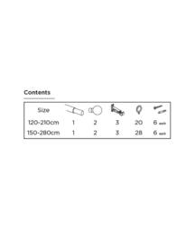 New Edge Blinds Exenteable Metal Curtain Pole 13-16mm in Cream - Size: 150 cm - thumbnail 3