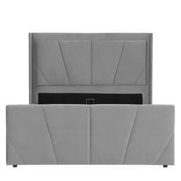 Harmin LUXURY 6ft Super King Grey Plush Velvet Ottoman Sunshine Winged bed - Size: EU Super King - thumbnail 5
