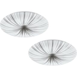 Loops 2 PACK Wall Flush Ceiling Light Colour White Shade White Silver Plastic LED 33W - thumbnail 1