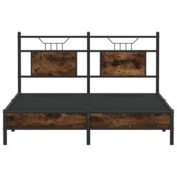 Berkfield Home Decorative Bed Frame without Mattress Smoked Oak 140x190 cm Engin in Brown - thumbnail 6