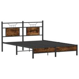 Berkfield Home Decorative Bed Frame without Mattress Smoked Oak 140x190 cm Engin in Brown - thumbnail 5