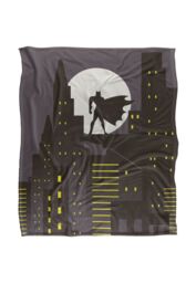 Warner Bros. Batman City Silhouette Silky Touch Super Soft Throw Blanket 152 X 127 cm in White - thumbnail 1
