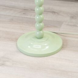 ValueLights Bobbins Sage Green Floor Lamp with Tapered Fabric Pleated Shade in Pale Blue - thumbnail 3