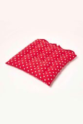 Homescapes Seat Pad Luxury Cotton Red Polka Dot Indoor Outdoor Garden Cushion, 40cm