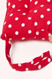Homescapes Seat Pad Luxury Cotton Red Polka Dot Indoor Outdoor Garden Cushion, 40cm - thumbnail 4