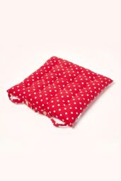 Homescapes Seat Pad Luxury Cotton Red Polka Dot Indoor Outdoor Garden Cushion, 40cm - thumbnail 2