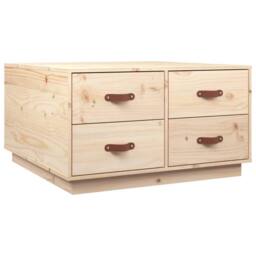 Berkfield Home Coffee Table 80x80x45 cm Solid Wood Pine in Natural - Size: 80 x 80 x 45 cm - thumbnail 1