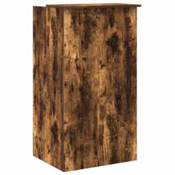 Berkfield Home Reception Desk Smoked Oak 55x50x103.5 cm Engineered Wood in Brown - thumbnail 7