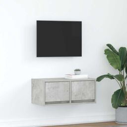 Berkfield Home TV Cabinet Concrete Grey 60x31x25.5 cm Engineered Wood - thumbnail 1