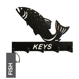 Poppyforge Fish Key Holder - Rack - Solid Steel - W15xH9 cm - Powder Coated Black - thumbnail 2