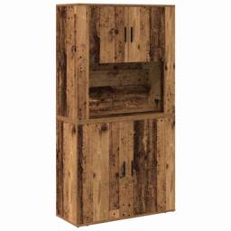 Berkfield Home Highboard Old Wood 80x33x150 cm Engineered Wood in Brown - Size: 80 x 33 x 150 cm - thumbnail 1