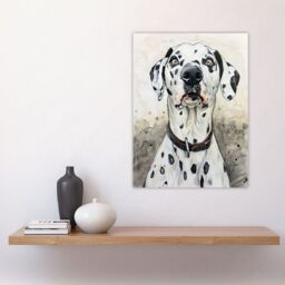 "Artery8 Sweet Gazing Dalmatian Dog Lover Watercolour Wall Art Print in White - Size: W18"" x H24""" - thumbnail 4