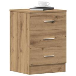 Berkfield Home Classic Bedside Cabinet Artisan Oak 38x35x55 cm Engineered Wood in Brown - Size: 38 x 35 x 55 cm - thumbnail 2