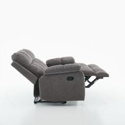 FURNITURE ONE Manual Recliner Sofa, Fabric Upholstery Recliner Loverseat in Grey - Size: 2 Seater - thumbnail 4