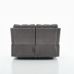 FURNITURE ONE Manual Recliner Sofa, Fabric Upholstery Recliner Loverseat in Grey - Size: 2 Seater - thumbnail 3