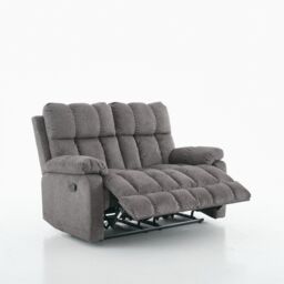 FURNITURE ONE Manual Recliner Sofa, Fabric Upholstery Recliner Loverseat in Grey - Size: 2 Seater - thumbnail 2