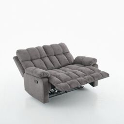 FURNITURE ONE Manual Recliner Sofa, Fabric Upholstery Recliner Loverseat in Grey - Size: 2 Seater - thumbnail 6