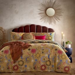 Furn Ethereal Star Reversible Duvet Set in Gold - Size: Double - thumbnail 1